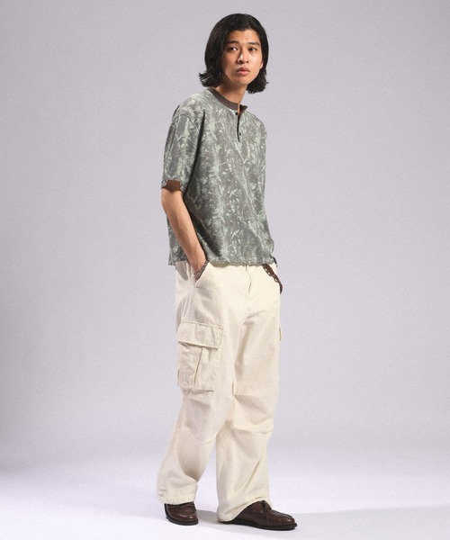 RAGEBLUE（レイジブルー）の「Cotton Linen Easy Cargo Pants/綿麻カーゴイージーパンツ（カーゴパンツ・メンズ・ブラック/ホワイト/ライトグリーン・MEDIUM/LARGE）」の8枚目の写真