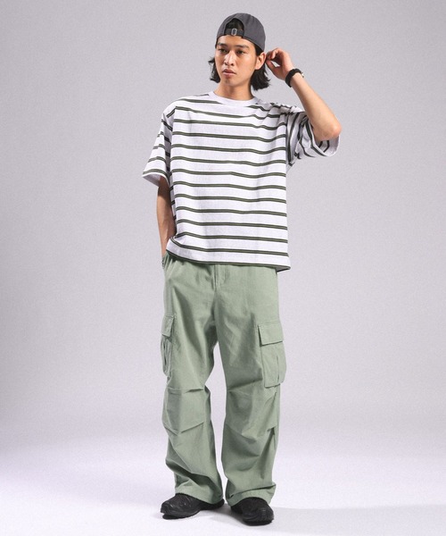 RAGEBLUE（レイジブルー）の「Cotton Linen Easy Cargo Pants/綿麻カーゴイージーパンツ（カーゴパンツ・メンズ・ブラック/ホワイト/ライトグリーン・MEDIUM/LARGE）」の18枚目の写真