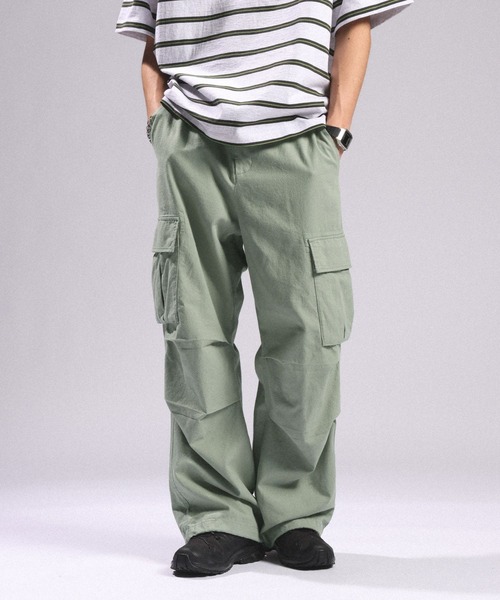 RAGEBLUE（レイジブルー）の「Cotton Linen Easy Cargo Pants/綿麻カーゴイージーパンツ（カーゴパンツ・メンズ・ブラック/ホワイト/ライトグリーン・MEDIUM/LARGE）」の16枚目の写真