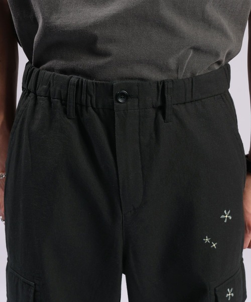 RAGEBLUE（レイジブルー）の「Cotton Linen Easy Cargo Pants/綿麻カーゴイージーパンツ（カーゴパンツ・メンズ・ブラック/ホワイト/ライトグリーン・MEDIUM/LARGE）」の5枚目の写真