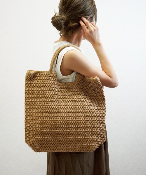 gossara(ゴサラ)の「【昨年即完した人気商品】ハンドルペーパートート(かごバッグ・レディース・ベージュ/ブラック/ブラウン・FREE)」の10枚目の写真