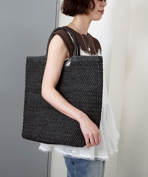 gossara(ゴサラ)の「【昨年即完した人気商品】ハンドルペーパートート(かごバッグ・レディース・ベージュ/ブラック/ブラウン・FREE)」の15枚目の写真