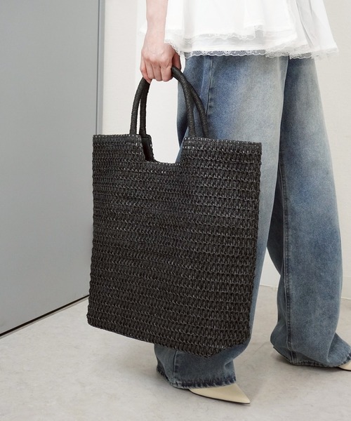 gossara(ゴサラ)の「【昨年即完した人気商品】ハンドルペーパートート(かごバッグ・レディース・ベージュ/ブラック/ブラウン・FREE)」の17枚目の写真