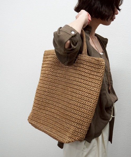 gossara(ゴサラ)の「【昨年即完した人気商品】ハンドルペーパートート(かごバッグ・レディース・ベージュ/ブラック/ブラウン・FREE)」の6枚目の写真