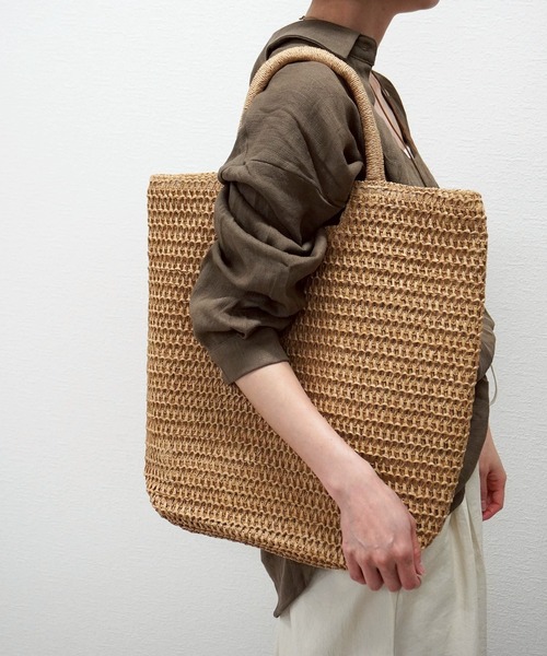 gossara(ゴサラ)の「【昨年即完した人気商品】ハンドルペーパートート(かごバッグ・レディース・ベージュ/ブラック/ブラウン・FREE)」の5枚目の写真