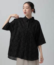 LEPSIM | ハーフスリーブ刺繍シャツチュニック　664007(シャツ/ブラウス)