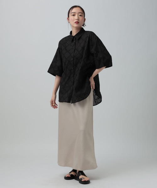 LEPSIM(レプシィム)の「ハーフスリーブ刺繍シャツチュニック 664007(シャツ/ブラウス・レディース・ブラウン/ブラック/オフホワイト・FREE)」の15枚目の写真