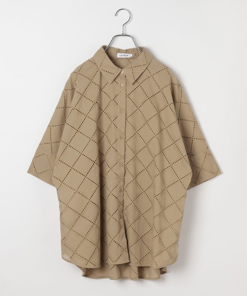 LEPSIM(レプシィム)の「ハーフスリーブ刺繍シャツチュニック 664007(シャツ/ブラウス・レディース・ブラウン/ブラック/オフホワイト・FREE)」の16枚目の写真
