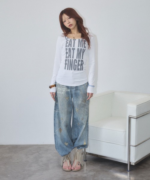 d.i.a.(ダイヤ)の「バックオープンロゴロンT(Tシャツ/カットソー・レディース・ホワイト/グリーン/ブラック・FREE)」の6枚目の写真