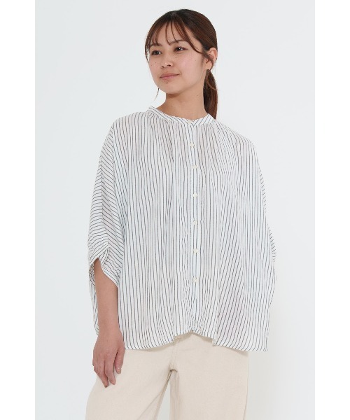 HEART MARKET(ハートマーケット)の「さらっと快適5分袖シャツ(シャツ/ブラウス・レディース・サックスブルー/ホワイト系/ホワイト/イエロー/チャコール・FREE)」の1枚目の写真