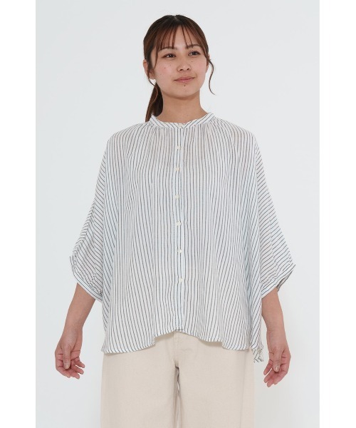 HEART MARKET(ハートマーケット)の「さらっと快適5分袖シャツ(シャツ/ブラウス・レディース・サックスブルー/ホワイト系/ホワイト/イエロー/チャコール・FREE)」の9枚目の写真