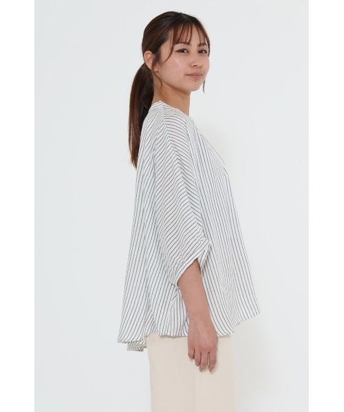 HEART MARKET(ハートマーケット)の「さらっと快適5分袖シャツ(シャツ/ブラウス・レディース・サックスブルー/ホワイト系/ホワイト/イエロー/チャコール・FREE)」の10枚目の写真
