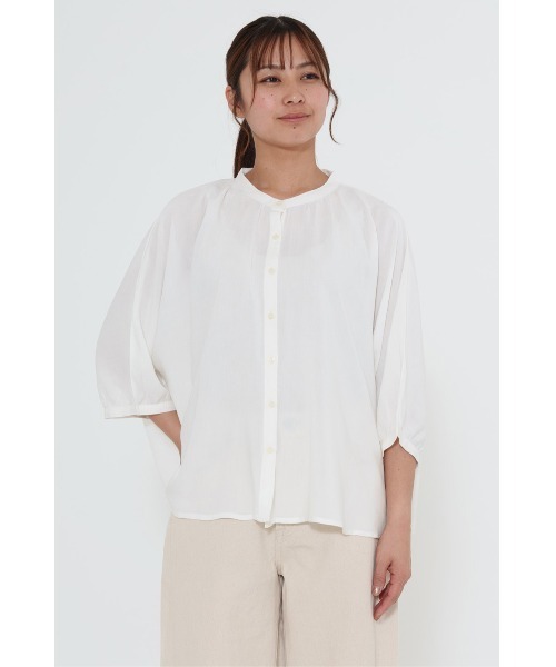 HEART MARKET(ハートマーケット)の「さらっと快適5分袖シャツ(シャツ/ブラウス・レディース・サックスブルー/ホワイト系/ホワイト/イエロー/チャコール・FREE)」の12枚目の写真