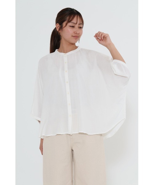 HEART MARKET(ハートマーケット)の「さらっと快適5分袖シャツ(シャツ/ブラウス・レディース・サックスブルー/ホワイト系/ホワイト/イエロー/チャコール・FREE)」の15枚目の写真