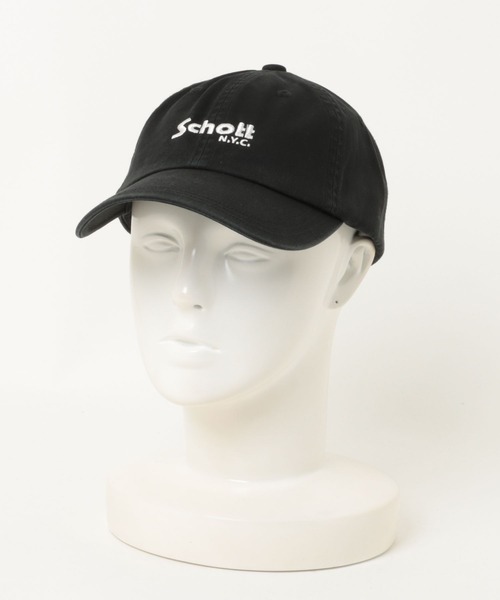 schott（ショット）の「Schott ツイル ローキャップ（キャップ・メンズ・マルチ/ブラック×ホワイト/ベージュ・FREE）」の2枚目の写真