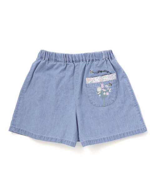 SLAP SLIP(スラップスリップ)の「花柄切り替えプリーツリボン付きスカパン(90~130cm)(スカート・キッズ・ベージュ/ブルー・110cm/90cm/130cm/120cm/100cm)」の10枚目の写真
