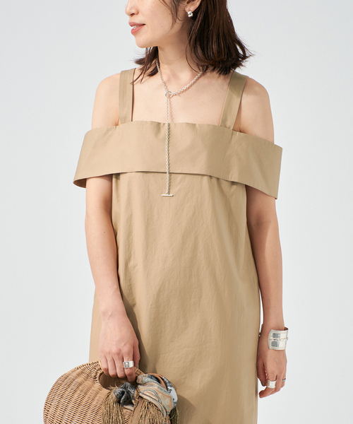 VERMEIL par iena（ヴェルメイユパーイエナ）の「cotton back satin ワンピース（ワンピース・レディース・ブラック/キャメル・38/36）」の14枚目の写真