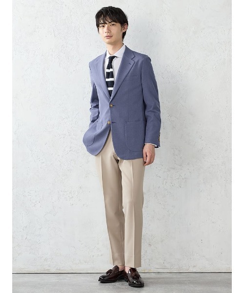 Perfect Suit FActory(パーフェクトスーツファクトリー)の「【通気性/軽量/快適/吸水速乾ジャケット】「羽衣を纏う」バスケットメッシュ調ジャケット M.グレー/サックス/ネイビー(テーラードジャケット・メンズ・グレー/ネイビー/サックスブルー・S/M/L/LL)」の7枚目の写真
