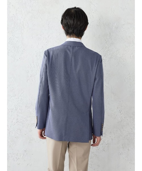 Perfect Suit FActory(パーフェクトスーツファクトリー)の「【通気性/軽量/快適/吸水速乾ジャケット】「羽衣を纏う」バスケットメッシュ調ジャケット M.グレー/サックス/ネイビー(テーラードジャケット・メンズ・グレー/ネイビー/サックスブルー・S/M/L/LL)」の8枚目の写真