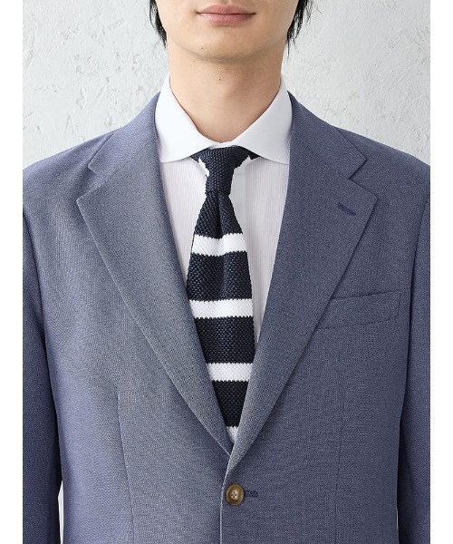 Perfect Suit FActory(パーフェクトスーツファクトリー)の「【通気性/軽量/快適/吸水速乾ジャケット】「羽衣を纏う」バスケットメッシュ調ジャケット M.グレー/サックス/ネイビー(テーラードジャケット・メンズ・グレー/ネイビー/サックスブルー・S/M/L/LL)」の10枚目の写真