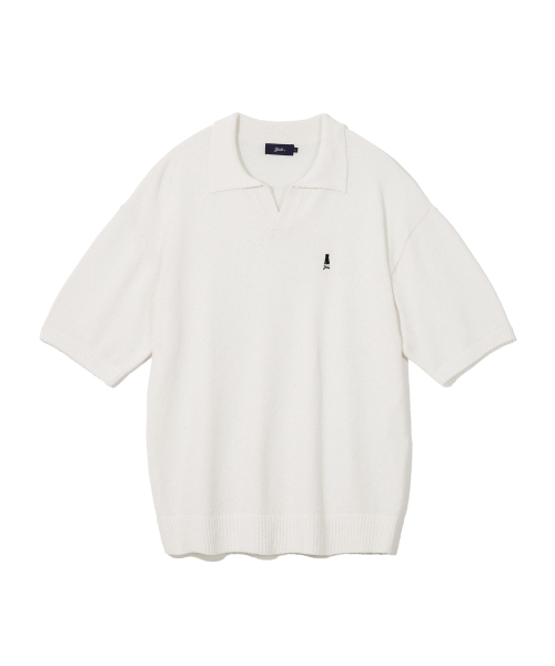 YALE(イェール)の「ヘリテージ ダン スキッパー ブークレ 半袖ニット ホワイト(Tシャツ/カットソー・レディース・その他・LARGE/MEDIUM/SMALL/X-LARGE)」の2枚目の写真