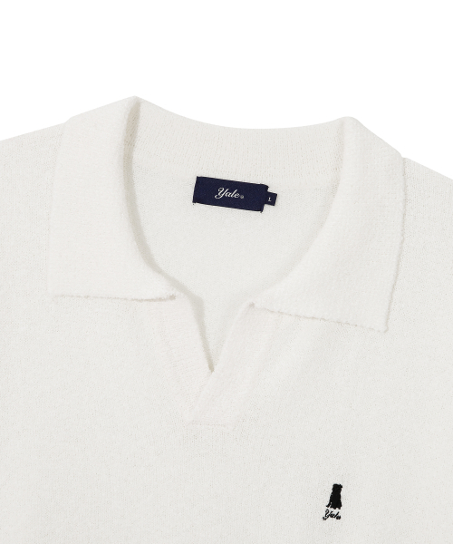 YALE(イェール)の「ヘリテージ ダン スキッパー ブークレ 半袖ニット ホワイト(Tシャツ/カットソー・レディース・その他・LARGE/MEDIUM/SMALL/X-LARGE)」の4枚目の写真
