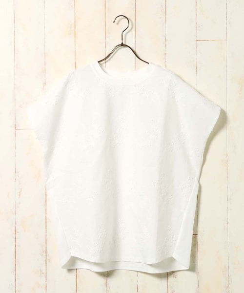 Bleu Bleuet(ブルーブルーエ)の「フラワー3D刺繍Tシャツ26NO1(Tシャツ/カットソー・レディース・ホワイト/ネイビー/ピンク・FREE)」の20枚目の写真
