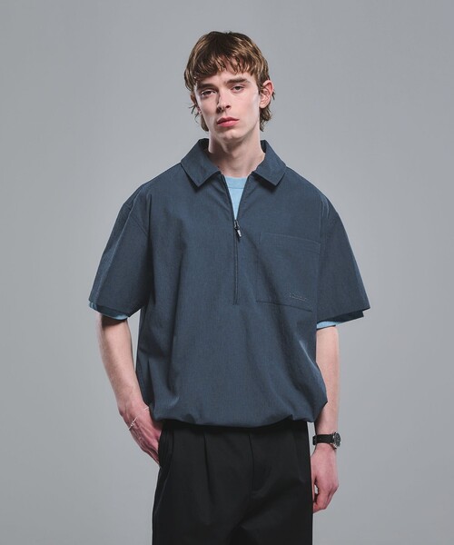 希少バーバリー UPON MY KINGDOM ハーフジップ 半袖シャツ 黒L 別注】＜Marmot＞ハーフジップ 半袖 シャツ -はっ水-（シャツ/ブラウス