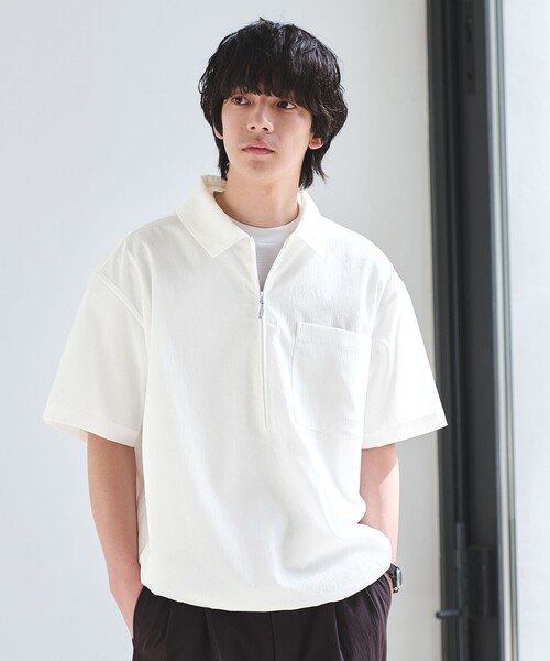 MARMOT(マーモット)の「【別注】<Marmot>ハーフジップ 半袖 シャツ -はっ水-(シャツ/ブラウス・メンズ・ホワイト/ネイビー・M/L)」の3枚目の写真