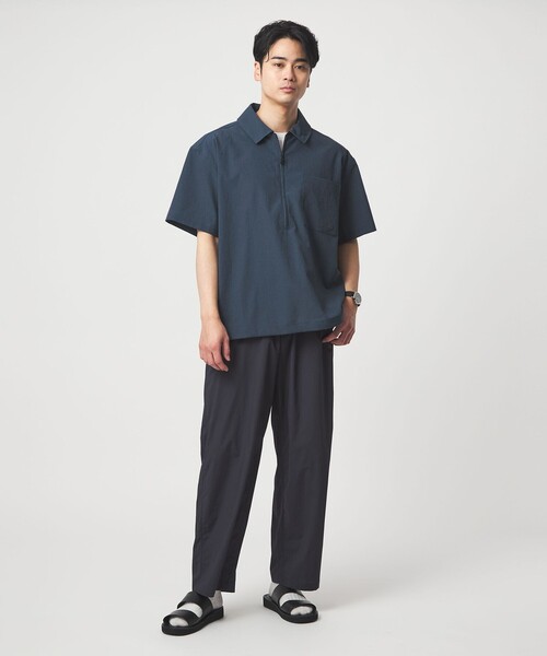 MARMOT(マーモット)の「【別注】<Marmot>ハーフジップ 半袖 シャツ -はっ水-(シャツ/ブラウス・メンズ・ホワイト/ネイビー・M/L)」の7枚目の写真