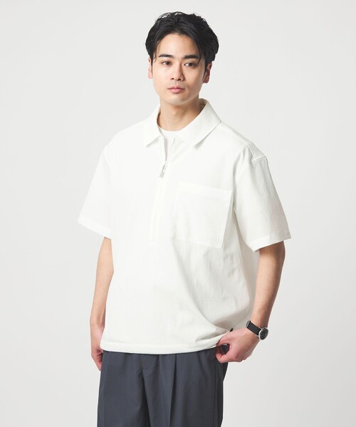 MARMOT(マーモット)の「【別注】<Marmot>ハーフジップ 半袖 シャツ -はっ水-(シャツ/ブラウス・メンズ・ホワイト/ネイビー・M/L)」の8枚目の写真