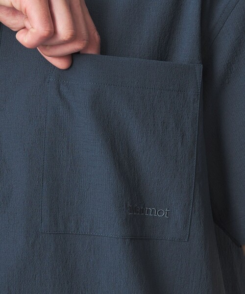 MARMOT(マーモット)の「【別注】<Marmot>ハーフジップ 半袖 シャツ -はっ水-(シャツ/ブラウス・メンズ・ホワイト/ネイビー・M/L)」の17枚目の写真