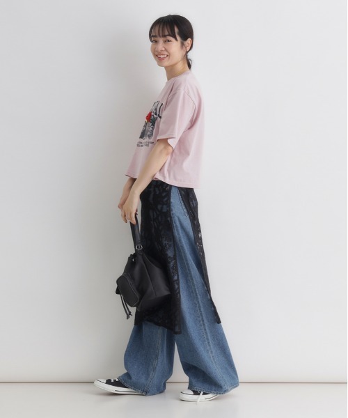 Right-on(ライトオン)の「【HONEYSUCKLE ROSE】レースラップスカート (レイヤード / シアー / リボン / 透け感 / 重ね着)(スカート・レディース・ホワイト/ブラック・フリー)」の11枚目の写真