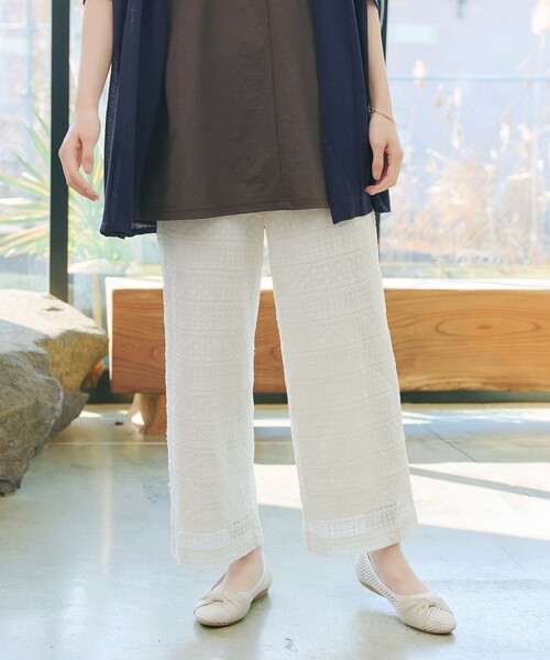 Tiaclasse(ティアクラッセ)の「総レースワイドパンツ(その他パンツ・レディース・ブラック/オフホワイト・XXL/XL)」の1枚目の写真