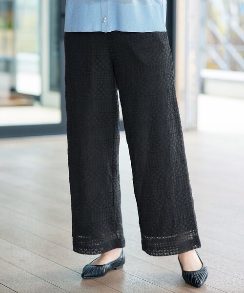 Tiaclasse(ティアクラッセ)の「総レースワイドパンツ(その他パンツ・レディース・ブラック/オフホワイト・XXL/XL)」の2枚目の写真
