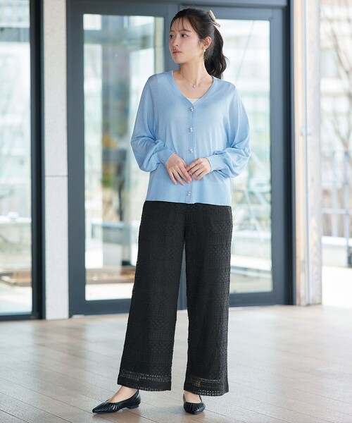 Tiaclasse(ティアクラッセ)の「総レースワイドパンツ(その他パンツ・レディース・ブラック/オフホワイト・XXL/XL)」の20枚目の写真