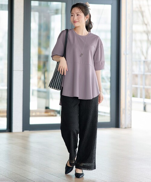 Tiaclasse(ティアクラッセ)の「総レースワイドパンツ(その他パンツ・レディース・ブラック/オフホワイト・XXL/XL)」の21枚目の写真