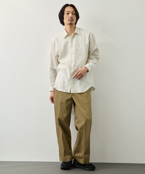 FUJI(フジ)の「【FUJI/フジ】LINEN STANDARD SHIRT(シャツ/ブラウス・メンズ・オフホワイト/ブラウン・5/4)」の6枚目の写真