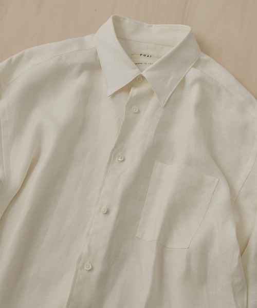 FUJI(フジ)の「【FUJI/フジ】LINEN STANDARD SHIRT(シャツ/ブラウス・メンズ・オフホワイト/ブラウン・5/4)」の8枚目の写真