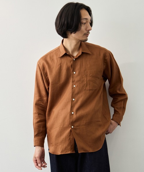 FUJI(フジ)の「【FUJI/フジ】LINEN STANDARD SHIRT(シャツ/ブラウス・メンズ・オフホワイト/ブラウン・5/4)」の10枚目の写真