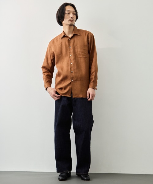 FUJI(フジ)の「【FUJI/フジ】LINEN STANDARD SHIRT(シャツ/ブラウス・メンズ・オフホワイト/ブラウン・5/4)」の13枚目の写真