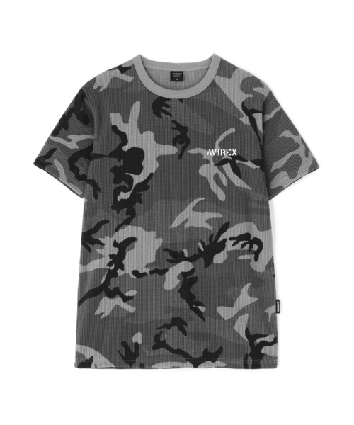 AVIREX(アヴィレックス)の「《WEB&DEPOT限定》WAFFLE CREW LOGO T-SHIRT / 半袖 ワッフル クルーネック ロゴ Tシャツ / AVIREX / アヴィレックス(Tシャツ/カットソー・メンズ・グリーン系カモフラージュ/ネイビー/ブラック/ホワイト/グレー系カモフラージュ/オリーブ・X-LARGE/SMALL/MEDIUM/XX-LARGE/LARGE)」の6枚目の写真