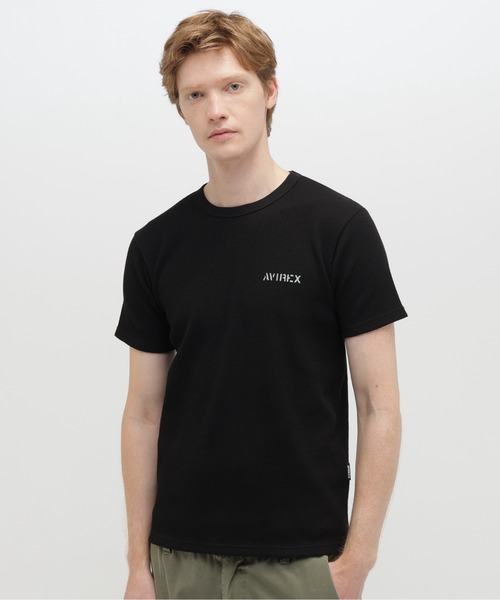 AVIREX(アヴィレックス)の「《WEB&DEPOT限定》WAFFLE CREW LOGO T-SHIRT / 半袖 ワッフル クルーネック ロゴ Tシャツ / AVIREX / アヴィレックス(Tシャツ/カットソー・メンズ・グリーン系カモフラージュ/ネイビー/ブラック/ホワイト/グレー系カモフラージュ/オリーブ・X-LARGE/SMALL/MEDIUM/XX-LARGE/LARGE)」の14枚目の写真