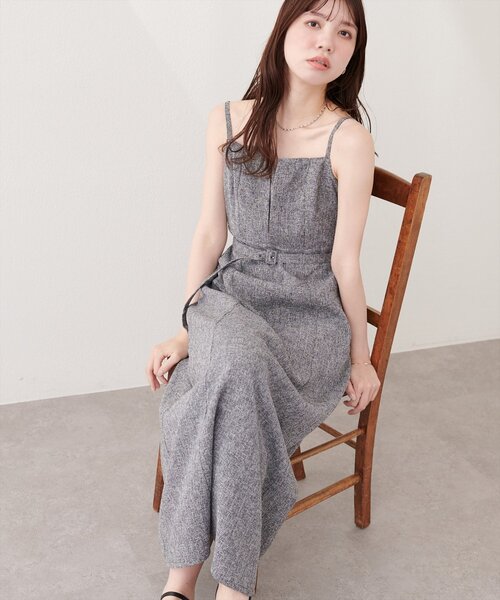 natural couture（ナチュラルクチュール）の「フロントスリットキャミワンピース（ワンピース・レディース・グレー/ブラック/ホワイト系その他/ミント・FREE）」の18枚目の写真