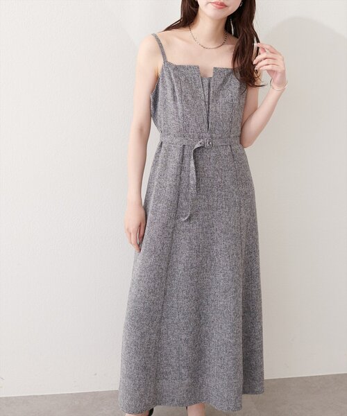 natural couture（ナチュラルクチュール）の「フロントスリットキャミワンピース（ワンピース・レディース・グレー/ブラック/ホワイト系その他/ミント・FREE）」の17枚目の写真