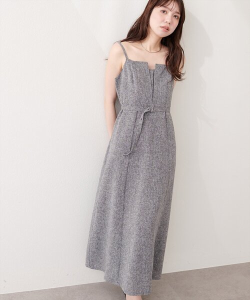 natural couture（ナチュラルクチュール）の「フロントスリットキャミワンピース（ワンピース・レディース・グレー/ブラック/ホワイト系その他/ミント・FREE）」の15枚目の写真