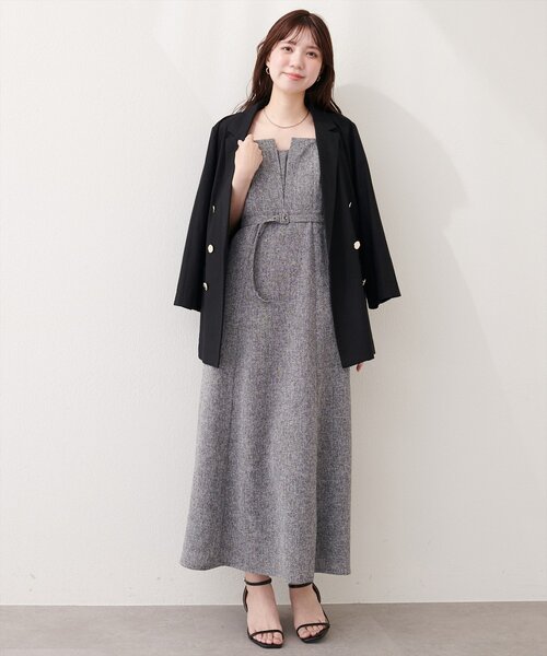 natural couture（ナチュラルクチュール）の「フロントスリットキャミワンピース（ワンピース・レディース・グレー/ブラック/ホワイト系その他/ミント・FREE）」の12枚目の写真