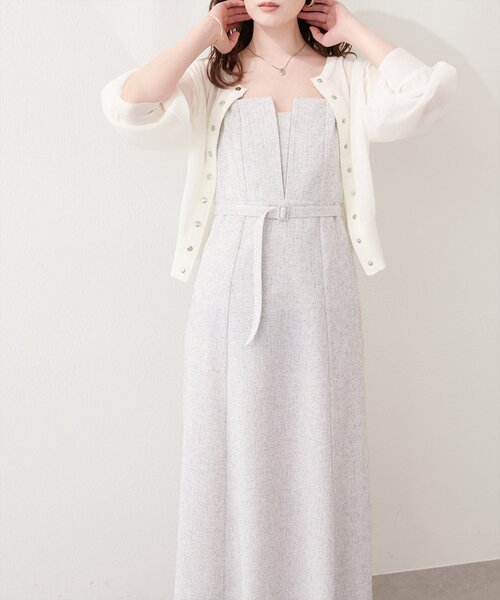 natural couture（ナチュラルクチュール）の「フロントスリットキャミワンピース（ワンピース・レディース・グレー/ブラック/ホワイト系その他/ミント・FREE）」の2枚目の写真