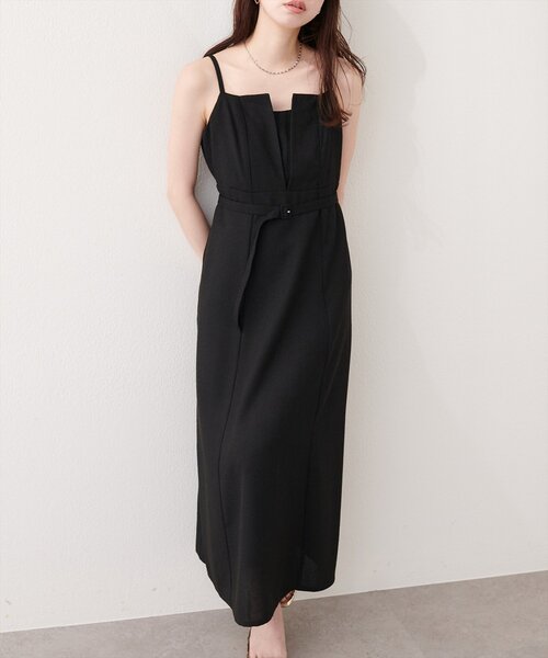 natural couture（ナチュラルクチュール）の「フロントスリットキャミワンピース（ワンピース・レディース・グレー/ブラック/ホワイト系その他/ミント・FREE）」の3枚目の写真