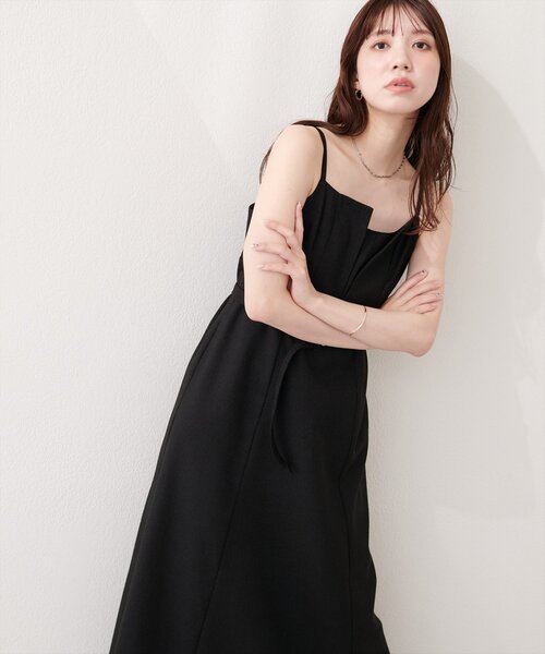 natural couture（ナチュラルクチュール）の「フロントスリットキャミワンピース（ワンピース・レディース・グレー/ブラック/ホワイト系その他/ミント・FREE）」の6枚目の写真